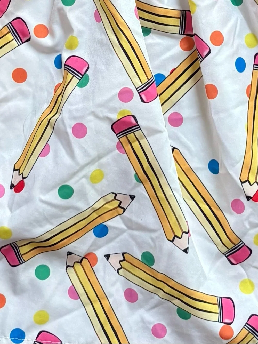 Cute Girls Back-To-School Pencil Print Dress ~ sz 4 / 5 yr